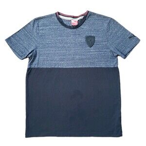 Puma Scuderia Ferrari Patch Medium Mens Black Gray T-Shirt READ DESCRIPTION